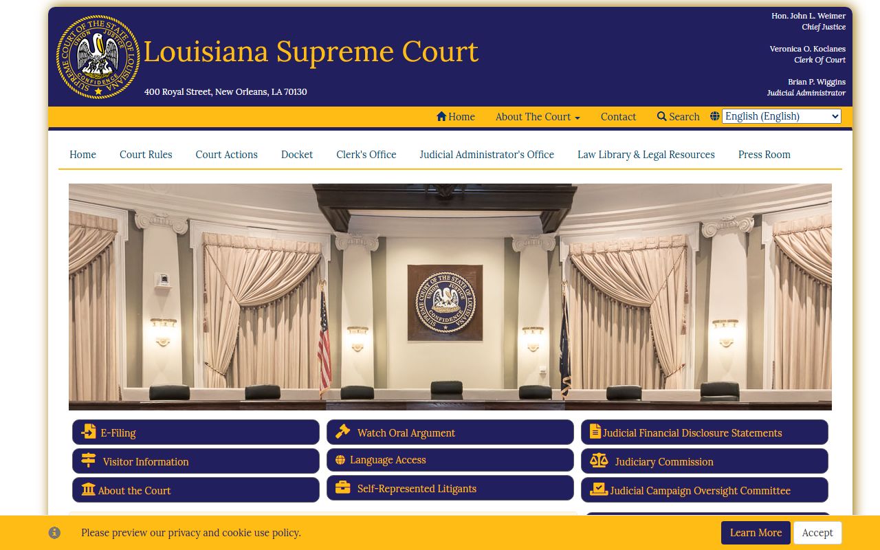 Louisiana Supreme Court in the Lafayette County appeals path