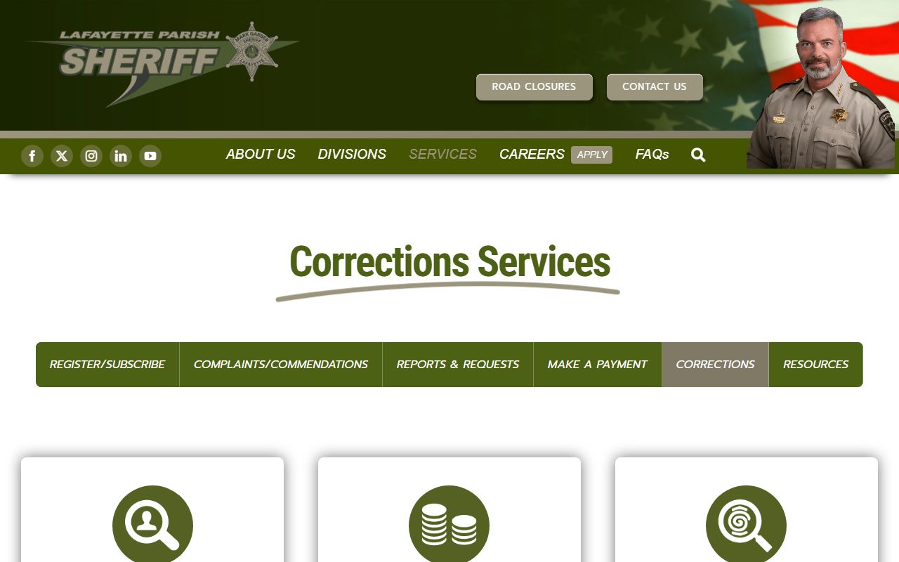 Lafayette County Sheriff corrections division for inmate search