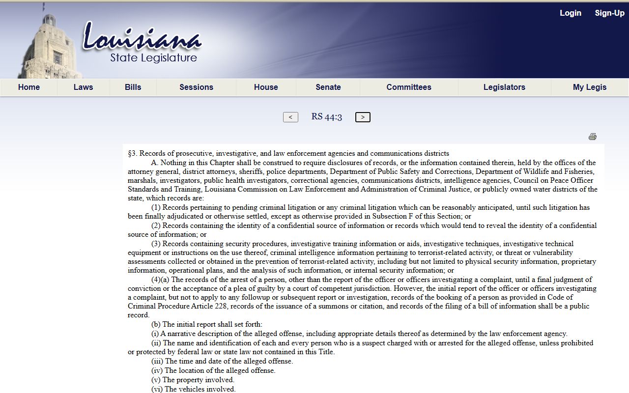 Louisiana duty to permit examination of Lafayette County public records