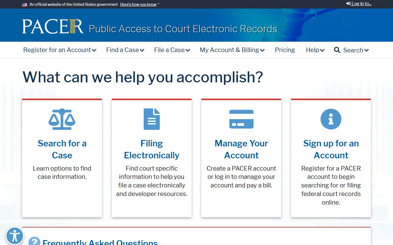 PACER federal court records access for Lafayette County